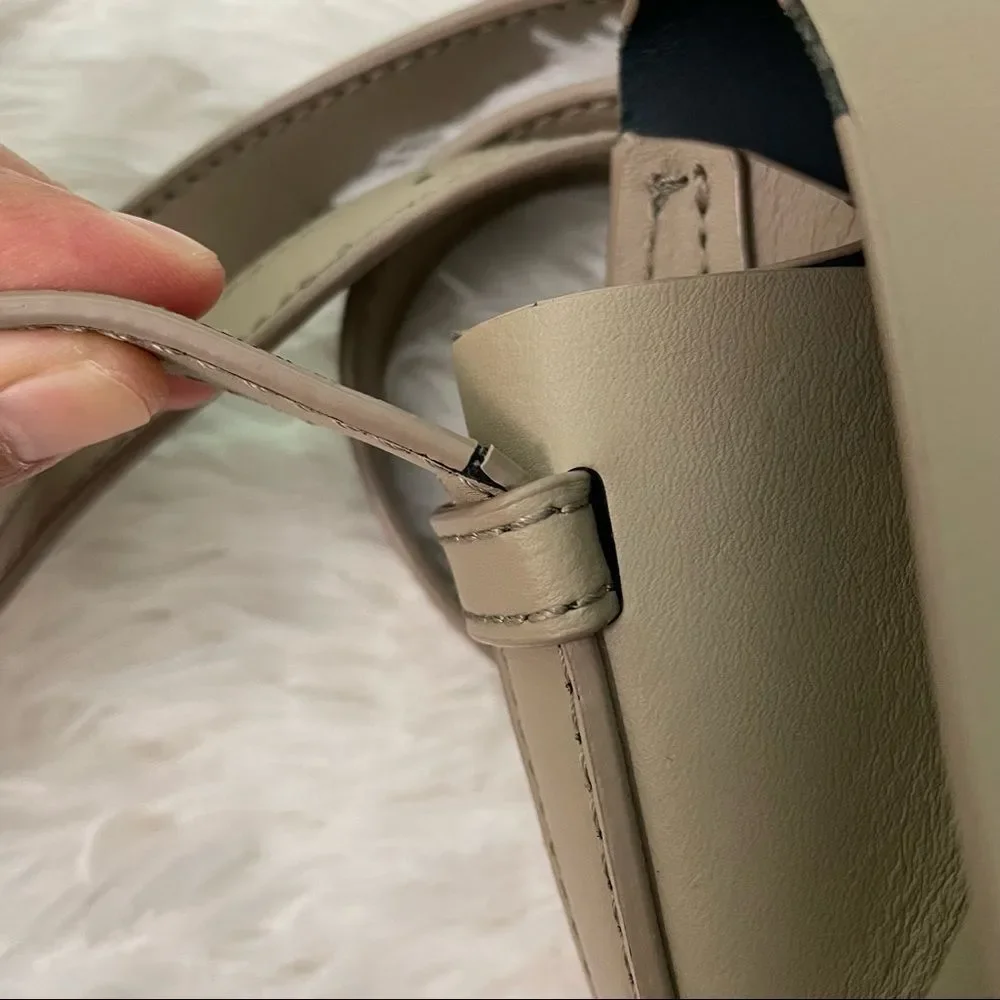 Zac Posen Eartha Iconic Saddle Shoulder/ Crossbody Bag - Beige sz small - Picture 16 of 16